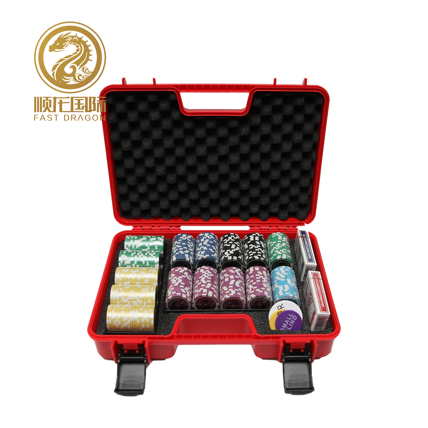 DRA-GB2023 300 PCS/Set 11.5g ABS Casino Texas Poker Chips Sets with ABS Suitcase 