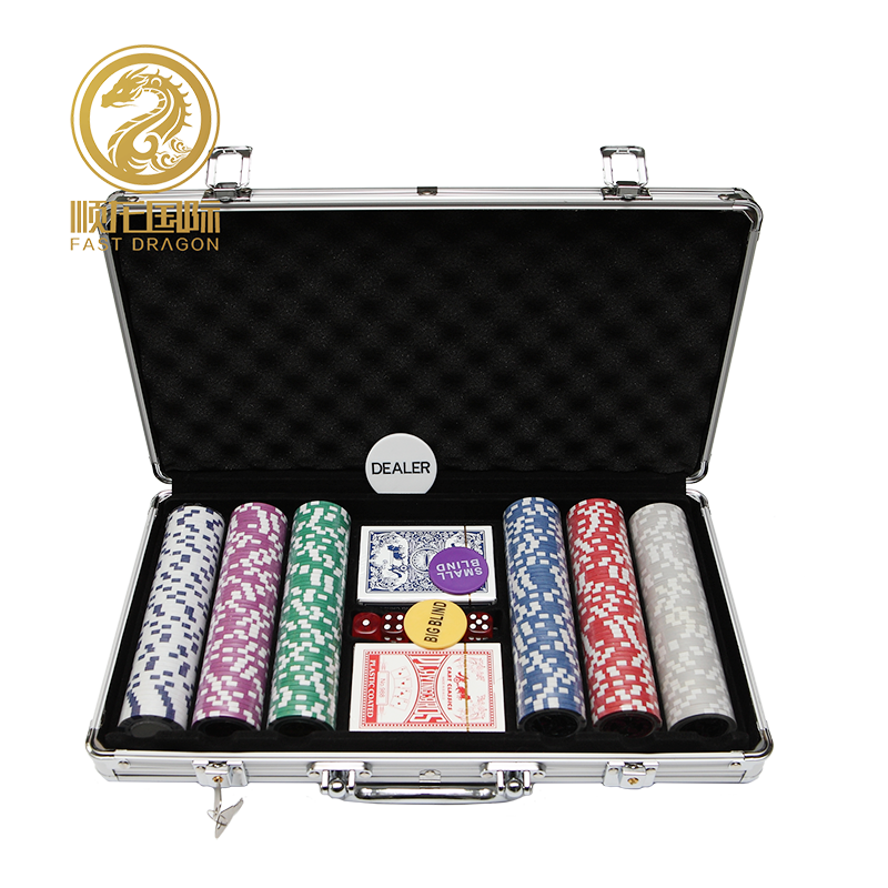 DRA-GB2005 11.5g ABS Casino Texas Poker Chips Sets with Metal Box Aluminum Case 